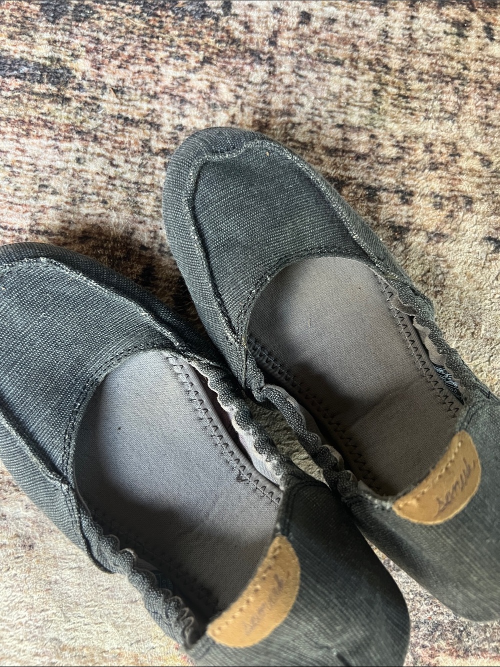 Sanuk Black Canvas Slip-On Loafers